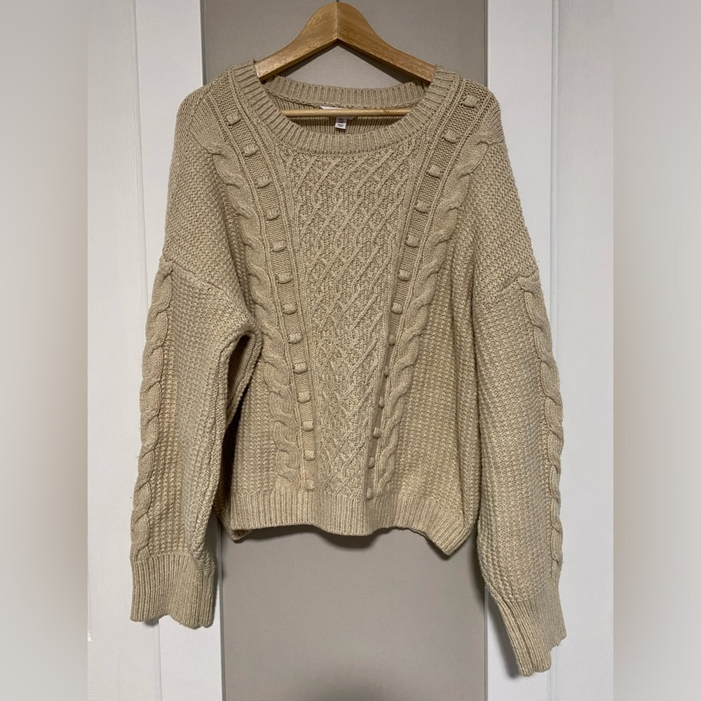 Time and Tru Cable Knit Sweater in Beige